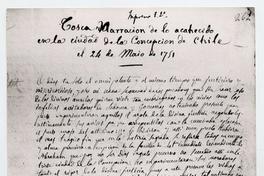 Tosca narración de lo acaecido en la Ciudad de Concepción de Chile el 24 de Mayo de 1750
