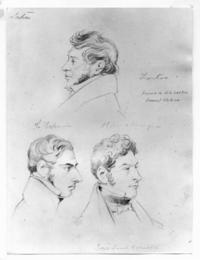[Francisco de la Lastra, C. Espin y Jorge Beauchef, retrato de los tres rostros en la misma página]