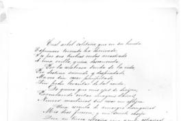 [Poema manuscrito, firmado por de Juan Godoy, fechado en Valparaíso el 13 de diciembre 1842]