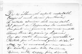Escrito de Manuel Blanco Cuartín: "De tu álbum el aspecto respetable encoge el vuelo de mi fantasía ... 4 de octubre de 1850. Manuel Blanco Cuartín"