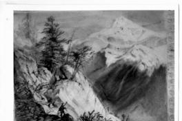 [Vista de la Cordillera de Nahuelbuta, con un hombre observando la montaña]