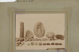 Excavaciones [arqueológicas] de la hacienda de Cauquenes: piedras horadadas, morteros en piedra
