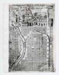 Prospectiva y planta de la ciudad de Santiago, hacia 1646