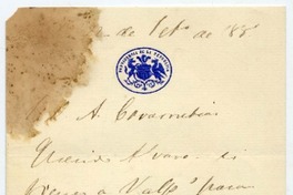 [Carta] 1888 Feb[rero] 12, [Valparaíso], [a] Á[lvaro] Covarrubias