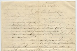 [Carta] 1890 Julio 23, Sant[iag]o Sor A. Luis Covarrubias