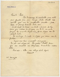 [Carta] [1904?] Marzo 25, [Santiago?] Querida Irene