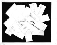 [Serie de firmas y manuscritos en tarjetas de diferentes personajes]