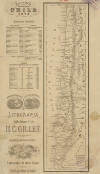 Nuevo mapa de la República de Chile 1876