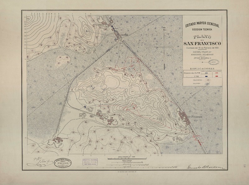 Plano de San Francisco : combate del 15 de febrero de 1891 [Material cartográfico] Ernesto Pearson