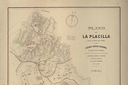 Plano de Placilla, batalla del 28 de agosto de 1891  [material cartográfico] Levantado por el Sargento Mayor Francisco Garnham, y el Sub-Teniente Luis S. Fitau.