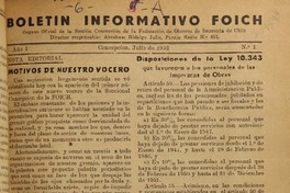 Boletín informativo FOICH.