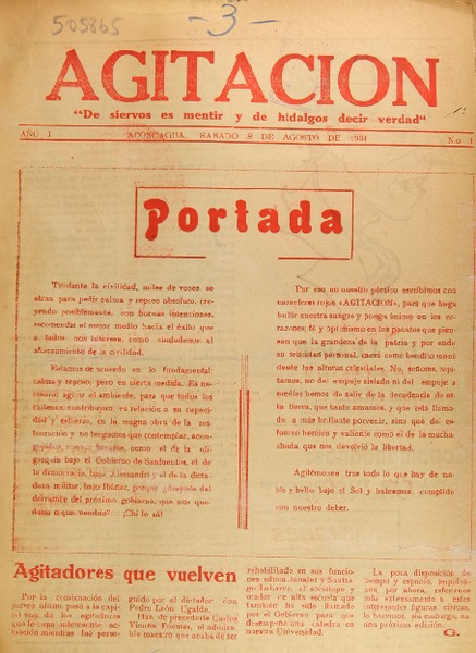Agitación (Aconcagua, Chile : 1931)