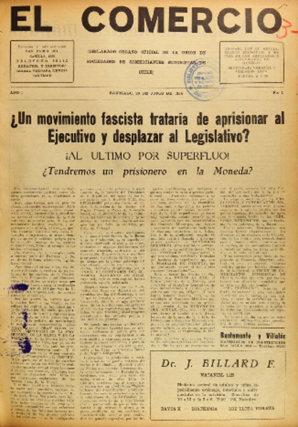 El Comercio (Santiago, Chile : 1934)