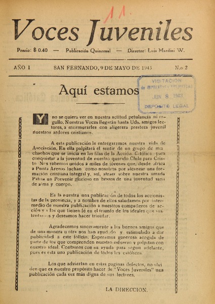 Voces juveniles (San Fernando, Chile : 1943)