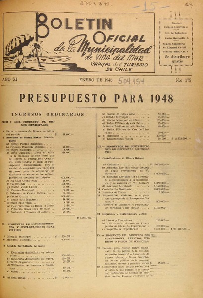 Boletín Municipal de Viña del Mar.