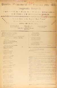 Boletín Primaveral de Freirina año 1937.