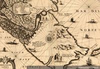 Mapa del Estrecho de Magallanes que incluye el paso de Le Maire, 1635.