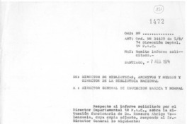 [Certificado] 1974 ago. 7, Santiago, Chile <a> Director General de Educación Básica y Normal