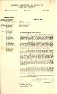 [Carta] 1947 ene., Buenos Aires, [Argentina] [a] Gabriela Mistral, Embajada de Chile, Los Angeles, Estados Unidos