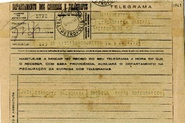 [Telegrama] 1945 nov. 28, La Serena, Coquimbo, [Chile] [a] Gabriela Mistral, Petrópolis, [Brasil]