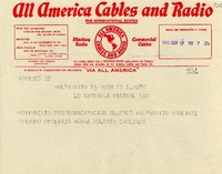 [Telegrama] 1945 nov. 17, Valparaíso, [Chile] [a] Gabriela Mistral, Rio [de Janeiro], [Brasil]