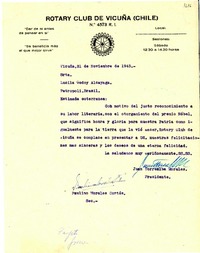 [Carta] 1945 nov. 21, Vicuña, [Chile] [a] Lucila Godoy Alcayaga, Petrópolis