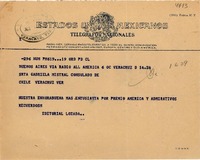 [Telegrama] [1950] oct. 6, Buenos Aires [a] Gabriela Mistral, Consulado de Chile, Veracruz