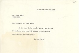[Carta] 1953 dic. 16, New York, Estados Unidos [a] Juan Marín