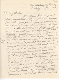 [Carta] 1948 janv. 17, Washington Place, N. Y. City, [EE.UU.] [a] Gabriela [Mistral]