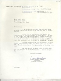 [Carta] 1966 nov. 8, Washington, D. C., [EE.UU.] [a] Miss Doris Dana, Hack Green Road, Pound Ridge, New York, [EE.UU.]