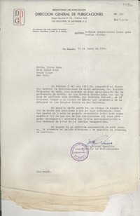 [Carta] 1968 jun. 10, San Salvador, [El Salvador] [a] Srita. Doris Dana, Hack Green Road, Pound Ridge, New York