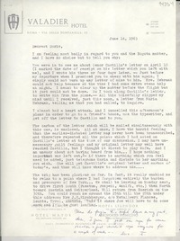 [Carta] 1963 June 14, [Roma, Italia] [a] Dearest Doris