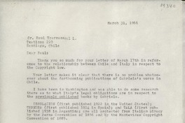 [Carta] 1966 Mar. 31, Hack Green Road, Pound Ridge, New York, [EE.UU.] [al] Sr. Raúl Yrarrazaval L., Teatinos, Santiago, Chile