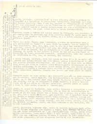 [Carta] 1944 abril 30, Rio, [Brasil] [a] Gabriela [Mistral]