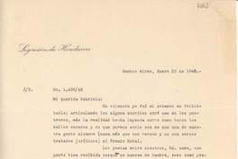 [Carta] 1946 ene. 28, Buenos Aires [a] Gabriela Mistral, Río de Janeiro, Brasil