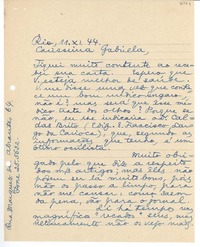 [Carta] 1944 nov. 11, Rio [de Janeiro], [Brasil] [a] Gabriela [Mistral]