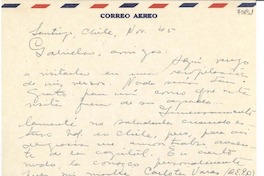 [Carta] 1945 nov., Santiago, Chile [a] Gabriela Mistral