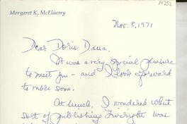 [Carta] 1971 Nov. 8, [EE.UU.] [a] Dear Doris Dana
