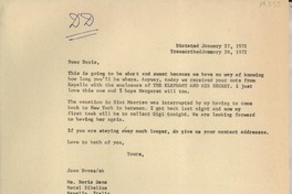 [Carta] 1972 Jan. 28, [EE.UU.] [a] Ms. Doris Dana, Hotel Sibelius, Rapallo, Italia