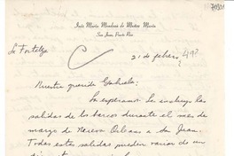 [Carta] [1949] feb. 21, San Juan, Puerto Rico [a] Gabriela Mistral
