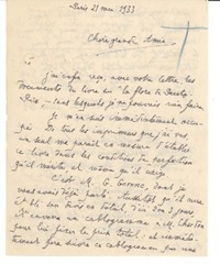 [Carta] 1933 mayo 21, Paris [a] [Gabriela Mistral]