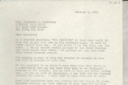 [Carta] 1973 Jan. 1, [EE.UU.] [a] Mrs. Margaret K. McElderry, Atheneum Publishers, 122 East 42nd Street, New York, New York, [EE.UU.]