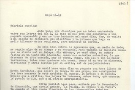 [Carta] 1949 mayo 16, [México] [a] Gabriela Mistral