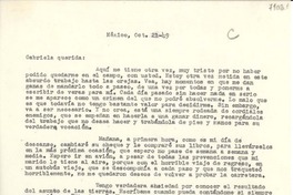 [Carta] 1949 oct. 21, México [a] Gabriela Mistral