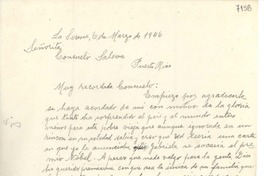 [Carta] 1946 mar. 6, La Serena [a] Consuelo Saleva, Puerto Ricol