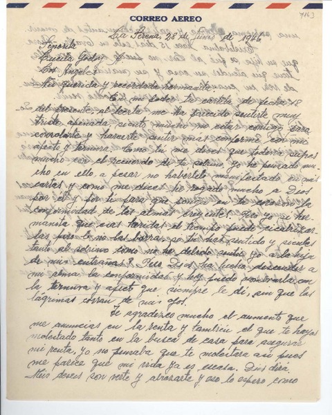 [Carta] 1946 jun. 28, La Serena, [Chile] [a] Lucila Godoy, Los Angeles, [EE.UU.]