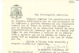 [Carta] 1947 abr. 24, La Serena [a] Gabriela Mistral