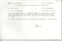 [Carta] 1977 Dec. 15, 515 Madison Avenue, New York, N. Y. 10022, [EE.UU.] [a] Doris Dana, [EE.UU.]