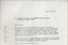 [Carta] 1974 July 23, [EE.UU.] [a] Mr. Antonio Frasconi, 26 Dock Road, South Norwalk, Conn. 06854, [EE.UU.]