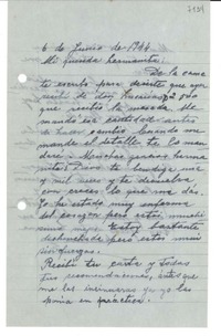 [Carta] 1944 jun. 6, [La Serena] [a] Gabriela Mistral